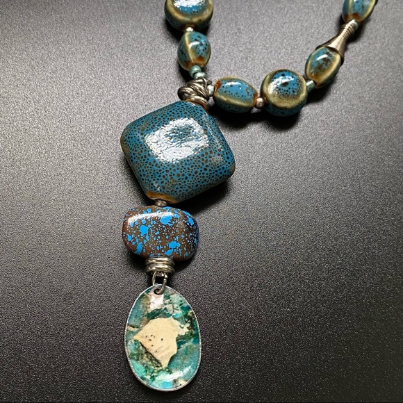 Silver Gemstone, Stones and Bead Necklace - Picture 4 of 4